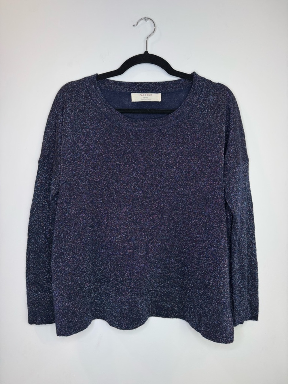 Zara metallic Shimmer light Knit Sweater size medium